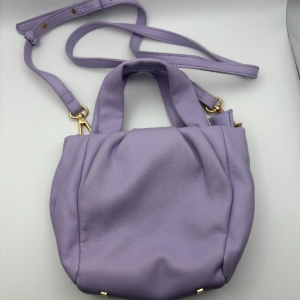 Zara mini tote bag lilac gold hardware adjustable strap small crossbody preppy